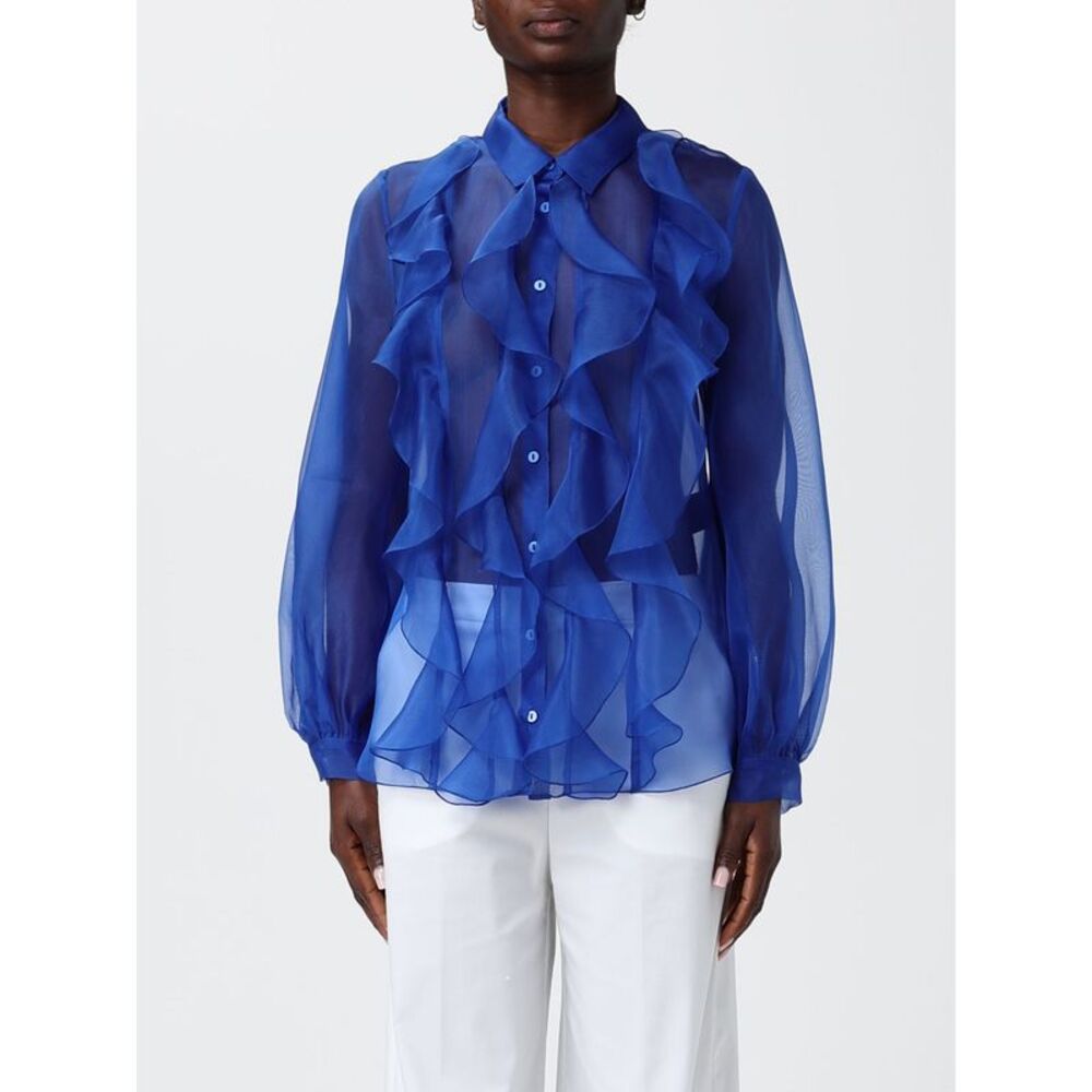 H Couture Women Silk Ruffled Shirt H Couture